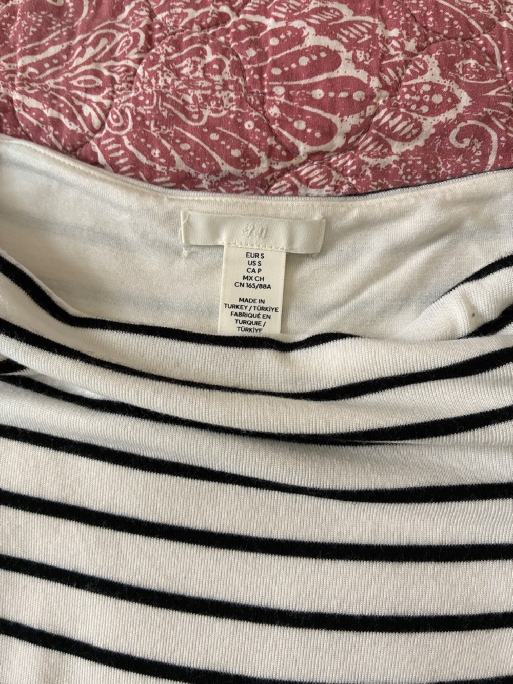 H&M White and Black Striped bodysuit